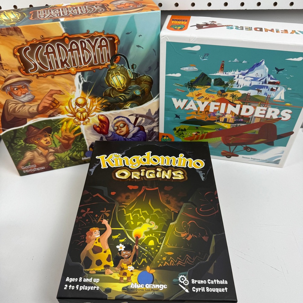 Board Game Bundle Kingdomino Origins Wayfinders Scarabya Blue Orange Pandasaurus